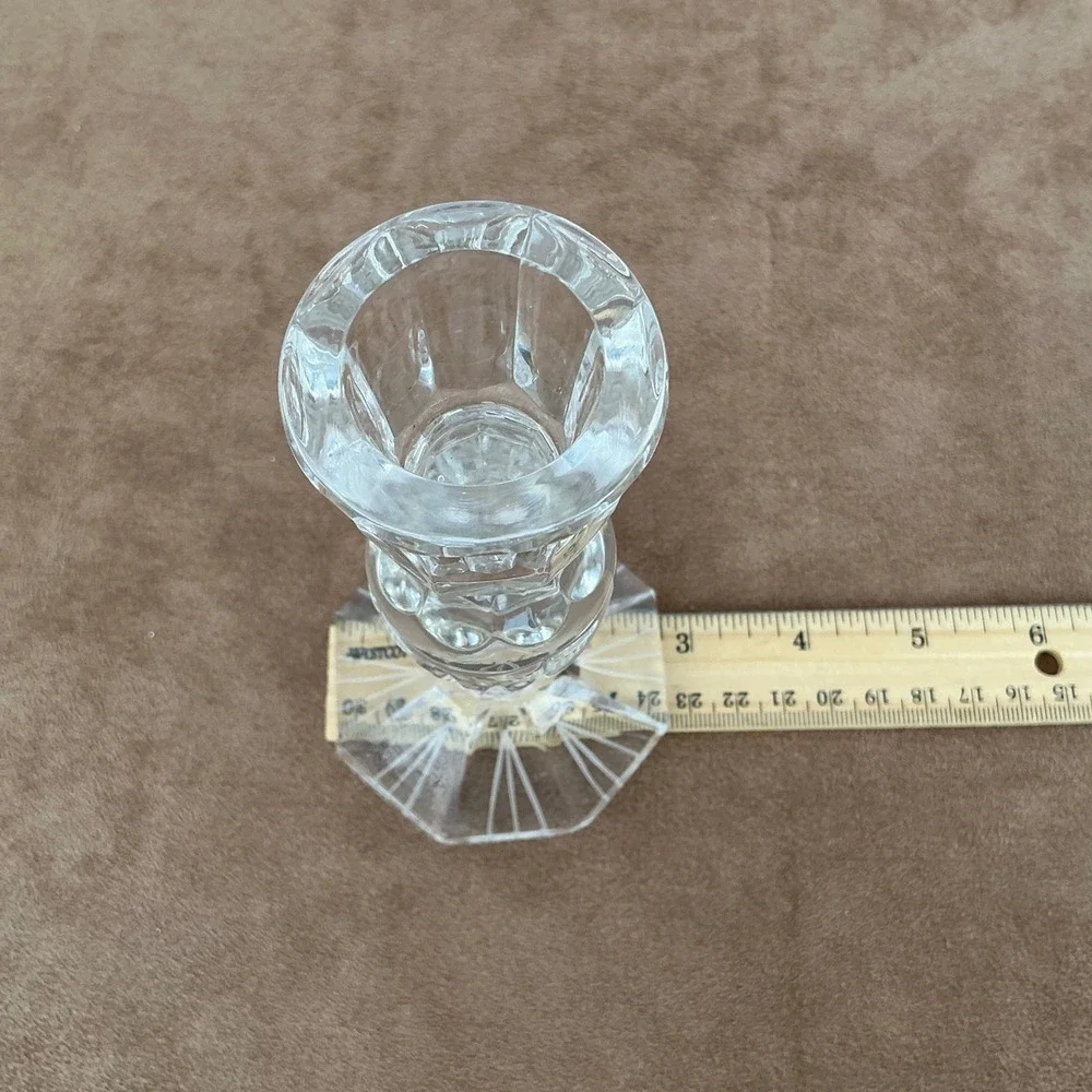 Vintage Cut Crystal Glass Décor BundleVase & Candle Holders Set, Elegant Display